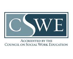 CSWE logo with the text 'Accredited by the Council on Social Work Education.'